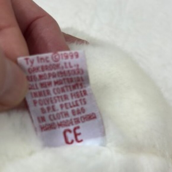 Ty The Beanie Buddy Collection White Cat Blue Eyes Long Tail 1999 Plush Toy - Picture 11 of 12